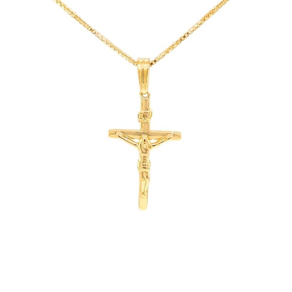 Men's Diamond Gold Cross Pendant & A Rope Chain